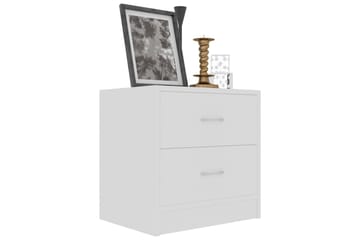 Yöpöydät 2 kpl valkoinen 40x30x40 cm lastulevy - Valkoinen - Huonekalut - Pöytä & ruokailuryhmä - Apupöytä & sivupöytä - Yöpöytä