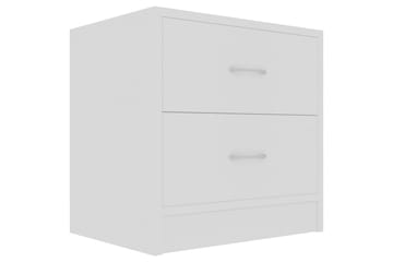 Yöpöydät 2 kpl valkoinen 40x30x40 cm lastulevy - Valkoinen - Huonekalut - Pöytä & ruokailuryhmä - Apupöytä & sivupöytä - Yöpöytä