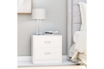 Yöpöydät 2 kpl valkoinen 40x30x40 cm lastulevy - Valkoinen - Huonekalut - Pöytä & ruokailuryhmä - Apupöytä & sivupöytä - Yöpöytä