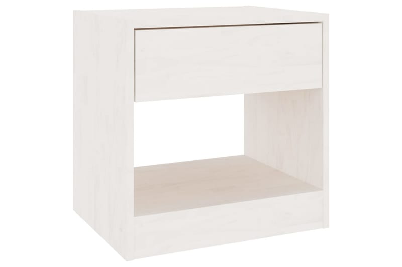 Yöpöydät 2 kpl valkoinen 40x31x40 cm täysi mänty - Valkoinen - Huonekalut - Pöytä & ruokailuryhmä - Apupöytä & sivupöytä - Yöpöytä