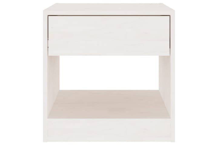 Yöpöydät 2 kpl valkoinen 40x31x40 cm täysi mänty - Valkoinen - Yöpöytä