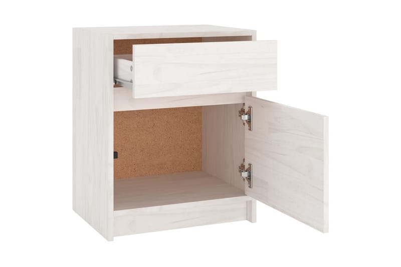 Yöpöydät 2 kpl valkoinen 40x31x50 cm täysi mänty - Valkoinen - Huonekalut - Pöytä & ruokailuryhmä - Apupöytä & sivupöytä - Yöpöytä