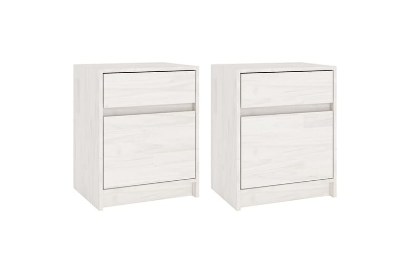 Yöpöydät 2 kpl valkoinen 40x31x50 cm täysi mänty - Valkoinen - Huonekalut - Pöytä & ruokailuryhmä - Apupöytä & sivupöytä - Yöpöytä