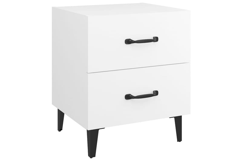 Yöpöydät 2 kpl valkoinen 40x35x47,5 cm - Valkoinen - Huonekalut - Pöytä & ruokailuryhmä - Apupöytä & sivupöytä - Yöpöytä