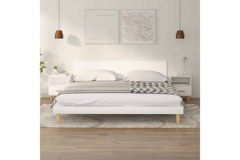 Yöpöydät 2 kpl valkoinen 40x35x47 cm - Valkoinen - Huonekalut - Pöytä & ruokailuryhmä - Apupöytä & sivupöytä - Yöpöytä