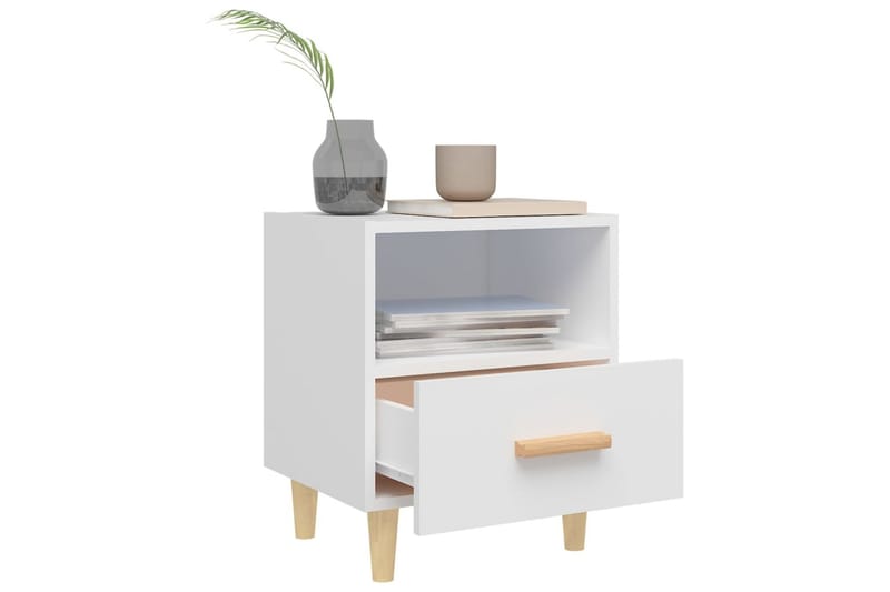 Yöpöydät 2 kpl valkoinen 40x35x47 cm - Valkoinen - Huonekalut - Pöytä & ruokailuryhmä - Apupöytä & sivupöytä - Yöpöytä
