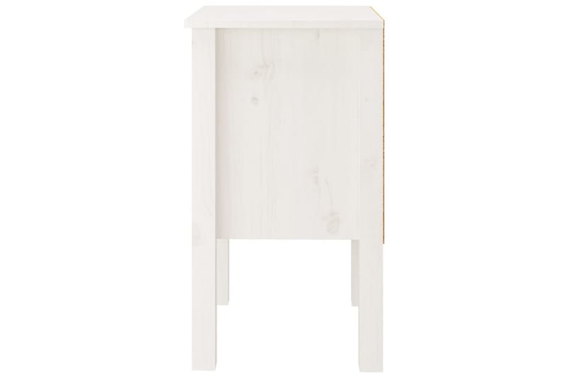 Yöpöydät 2 kpl valkoinen 40x35x61,5 cm täysi mänty - Valkoinen - Huonekalut - Pöytä & ruokailuryhmä - Apupöytä & sivupöytä - Yöpöytä