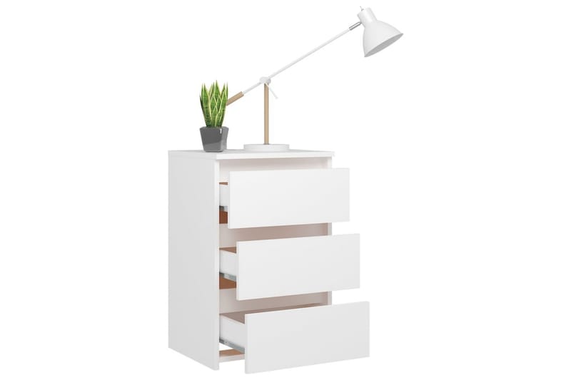 Yöpöydät 2 kpl valkoinen 40x35x62,5 cm lastulevy - Huonekalut - Pöytä & ruokailuryhmä - Apupöytä & sivupöytä - Yöpöytä