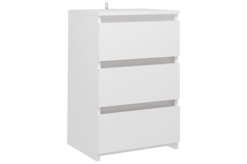 Yöpöydät 2 kpl valkoinen 40x35x62,5 cm lastulevy - Huonekalut - Pöytä & ruokailuryhmä - Apupöytä & sivupöytä - Yöpöytä
