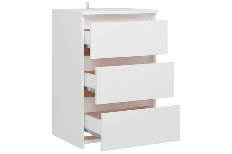 Yöpöydät 2 kpl valkoinen 40x35x62,5 cm lastulevy - Huonekalut - Pöytä & ruokailuryhmä - Apupöytä & sivupöytä - Yöpöytä