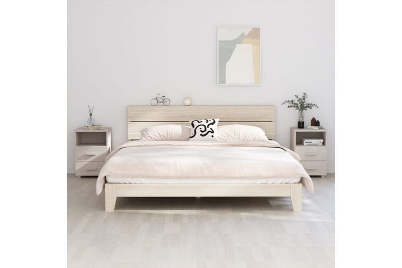 Yöpöydät 2 kpl valkoinen 40x35x62 täysi mänty - Valkoinen - Huonekalut - Pöytä & ruokailuryhmä - Apupöytä & sivupöytä - Yöpöytä
