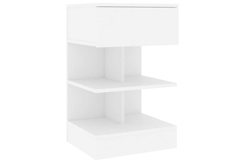 Yöpöydät 2 kpl valkoinen 40x35x65 cm lastulevy - Valkoinen - Huonekalut - Pöytä & ruokailuryhmä - Apupöytä & sivupöytä - Yöpöytä