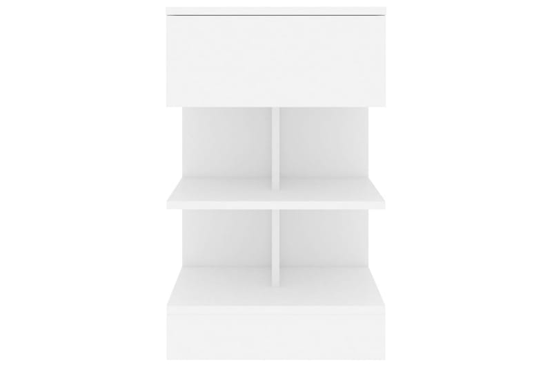 Yöpöydät 2 kpl valkoinen 40x35x65 cm lastulevy - Valkoinen - Huonekalut - Pöytä & ruokailuryhmä - Apupöytä & sivupöytä - Yöpöytä
