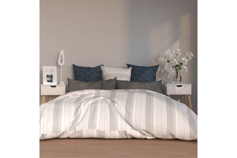 Yöpöydät 2 kpl valkoinen 40x40x56 cm lastulevy - Valkoinen - Huonekalut - Pöytä & ruokailuryhmä - Apupöytä & sivupöytä - Yöpöytä