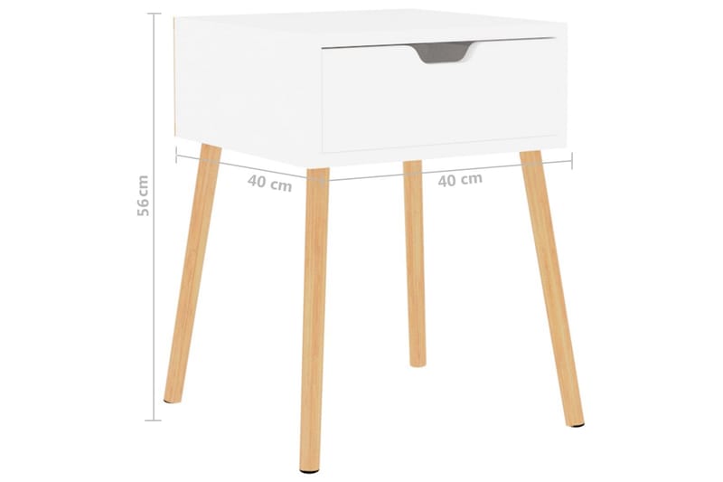 Yöpöydät 2 kpl valkoinen 40x40x56 cm lastulevy - Valkoinen - Huonekalut - Pöytä & ruokailuryhmä - Apupöytä & sivupöytä - Yöpöytä
