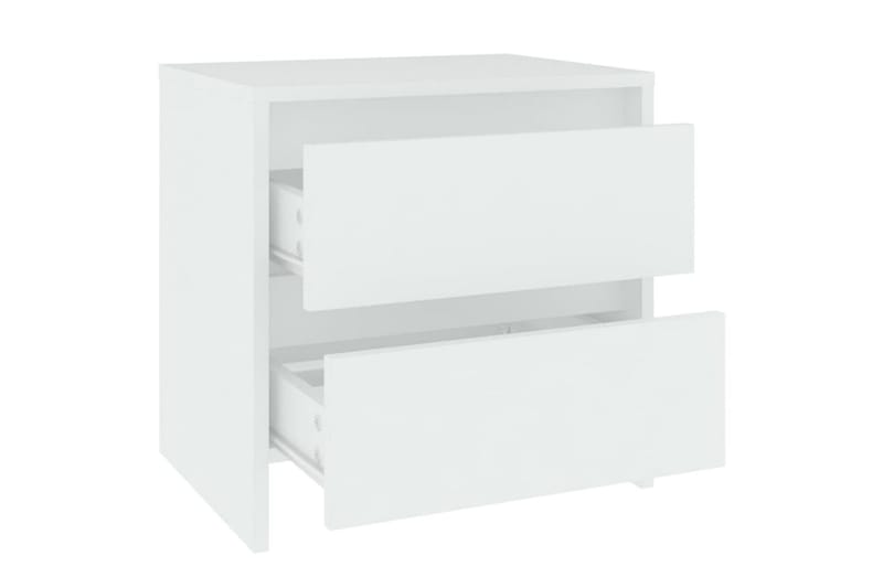 Yöpöydät 2 kpl valkoinen 45x34,5x44,5 cm lastulevy - Valkoinen - Huonekalut - Pöytä & ruokailuryhmä - Apupöytä & sivupöytä - Yöpöytä