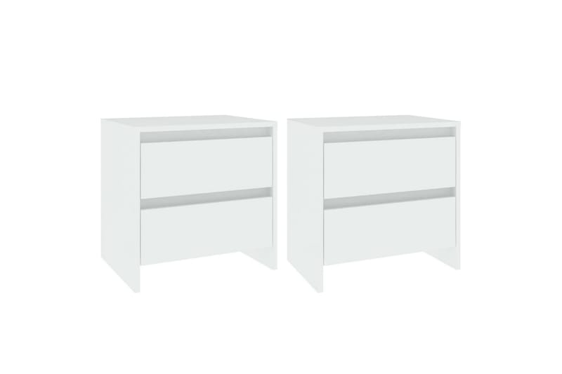 Yöpöydät 2 kpl valkoinen 45x34,5x44,5 cm lastulevy - Valkoinen - Huonekalut - Pöytä & ruokailuryhmä - Apupöytä & sivupöytä - Yöpöytä
