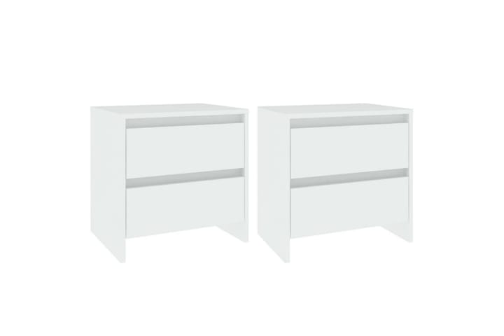Yöpöydät 2 kpl valkoinen 45x34,5x44,5 cm lastulevy - Valkoinen - Yöpöytä