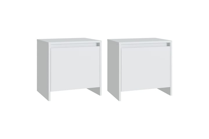 Yöpöydät 2 kpl valkoinen 45x34x44,5 cm lastulevy - Valkoinen - Yöpöytä
