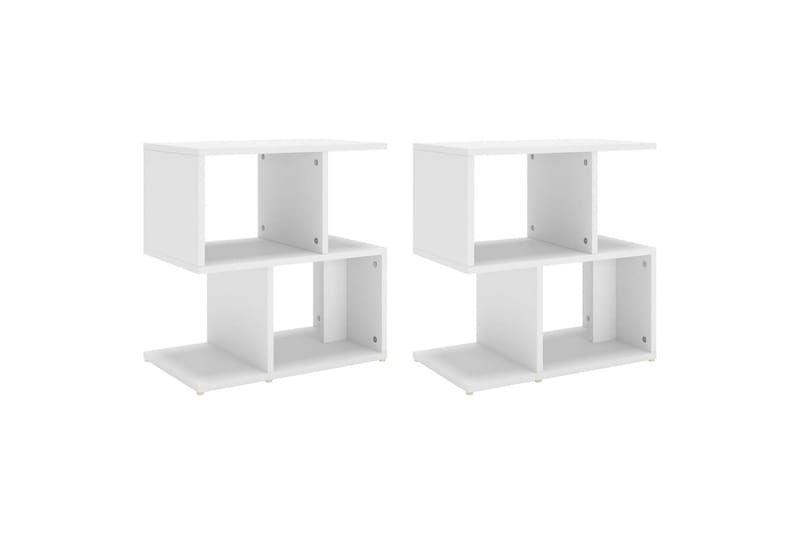Yöpöydät 2 kpl valkoinen 50x30x51,5 cm lastulevy - Huonekalut - Pöytä & ruokailuryhmä - Apupöytä & sivupöytä - Yöpöytä