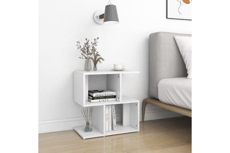 Yöpöydät 2 kpl valkoinen 50x30x51,5 cm lastulevy - Huonekalut - Pöytä & ruokailuryhmä - Apupöytä & sivupöytä - Yöpöytä