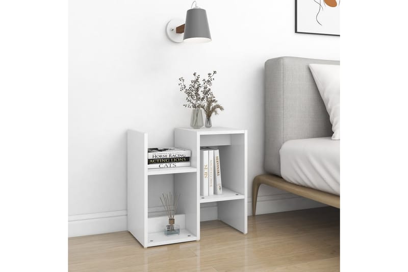 Yöpöydät 2 kpl valkoinen 50x30x51,5 cm lastulevy - Huonekalut - Pöytä & ruokailuryhmä - Apupöytä & sivupöytä - Yöpöytä
