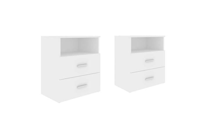 Yöpöydät 2 kpl valkoinen 50x32x60 cm - Valkoinen - Yöpöytä