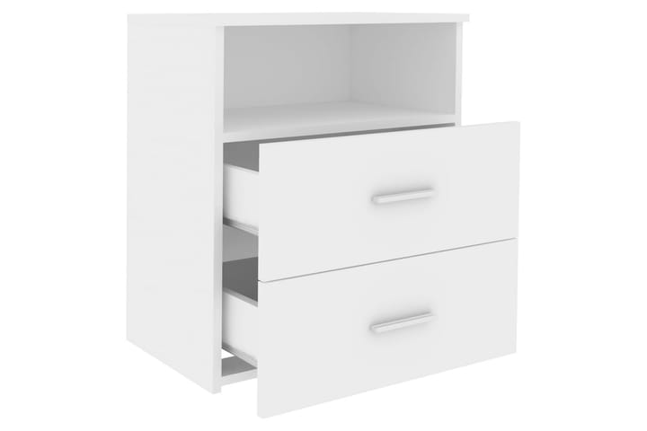 Yöpöydät 2 kpl valkoinen 50x32x60 cm - Valkoinen - Yöpöytä