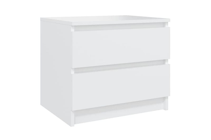 Yöpöydät 2 kpl valkoinen 50x39x43,5 cm lastulevy - Huonekalut - Pöytä & ruokailuryhmä - Apupöytä & sivupöytä - Yöpöytä