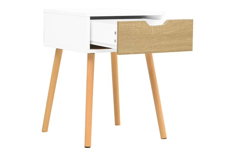 Yöpöydät 2 kpl valkoinen ja Sonoma-tammi 40x40x56 cm lastule - Beige - Huonekalut - Pöytä & ruokailuryhmä - Apupöytä & sivupöytä - Yöpöytä