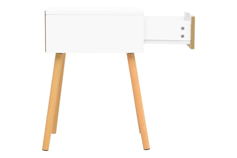 Yöpöydät 2 kpl valkoinen ja Sonoma-tammi 40x40x56 cm lastule - Beige - Huonekalut - Pöytä & ruokailuryhmä - Apupöytä & sivupöytä - Yöpöytä