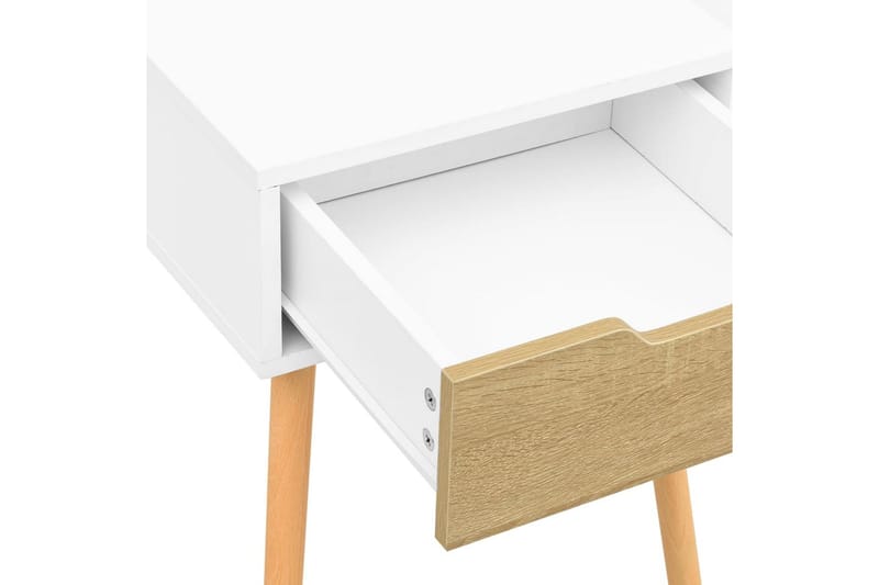 Yöpöydät 2 kpl valkoinen ja Sonoma-tammi 40x40x56 cm lastule - Beige - Huonekalut - Pöytä & ruokailuryhmä - Apupöytä & sivupöytä - Yöpöytä