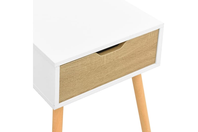 Yöpöydät 2 kpl valkoinen ja Sonoma-tammi 40x40x56 cm lastule - Beige - Huonekalut - Pöytä & ruokailuryhmä - Apupöytä & sivupöytä - Yöpöytä