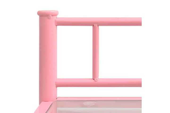 Yöpöydät 2 kpl pinkki ja läpinäkyvä metalli ja lasi - Yöpöytä