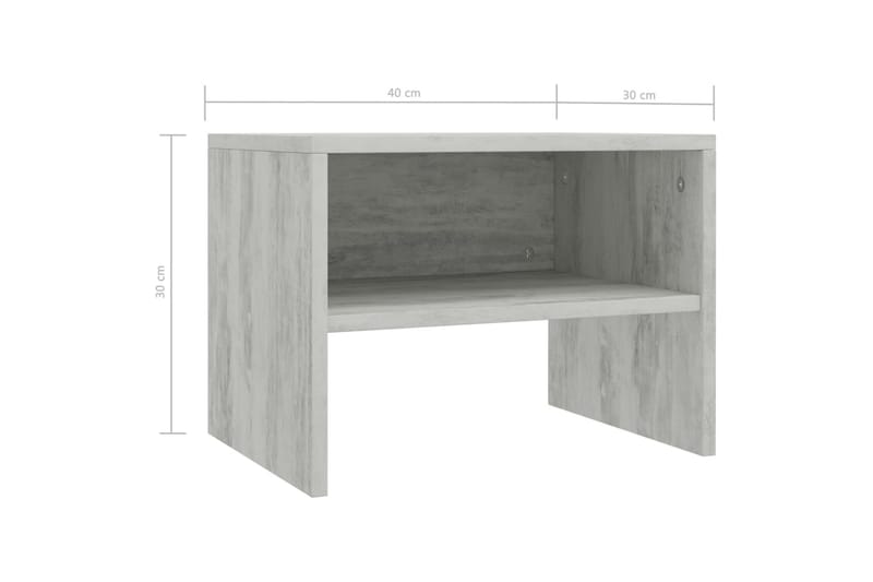 Yöpöydät 2kpl betoninharmaa 40x30x30 cm lastulevy - Harmaa - Huonekalut - Pöytä & ruokailuryhmä - Apupöytä & sivupöytä - Yöpöytä