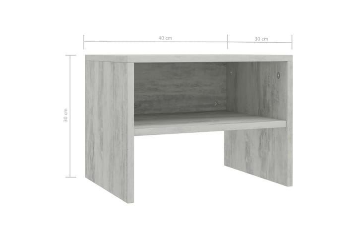 Yöpöydät 2kpl betoninharmaa 40x30x30 cm lastulevy - Harmaa - Yöpöytä
