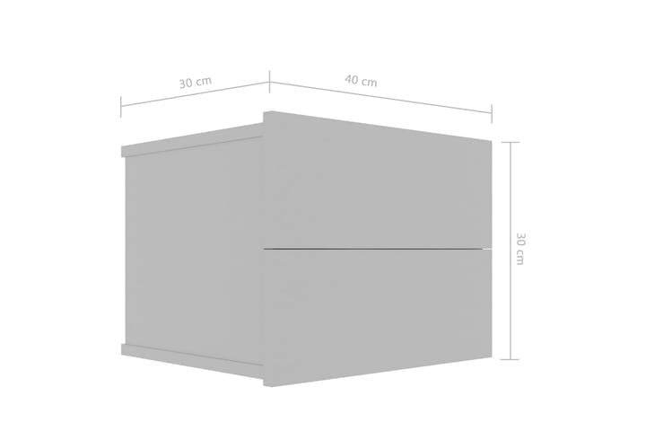 Yöpöydät 2kpl harmaa 40x30x30 cm lastulevy - Harmaa - Yöpöytä
