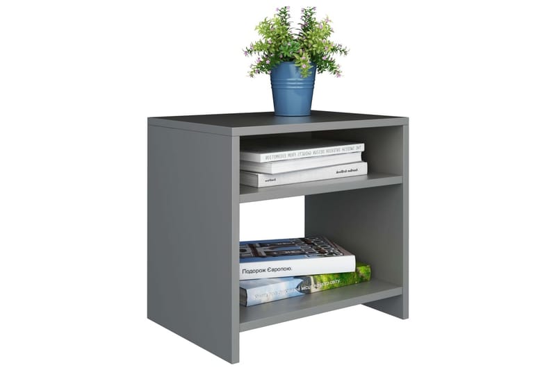 Yöpöydät 2kpl harmaa 40x30x40 cm lastulevy - Harmaa - Huonekalut - Pöytä & ruokailuryhmä - Apupöytä & sivupöytä - Yöpöytä