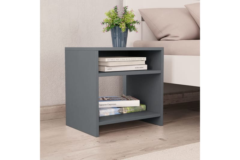 Yöpöydät 2kpl harmaa 40x30x40 cm lastulevy - Harmaa - Huonekalut - Pöytä & ruokailuryhmä - Apupöytä & sivupöytä - Yöpöytä