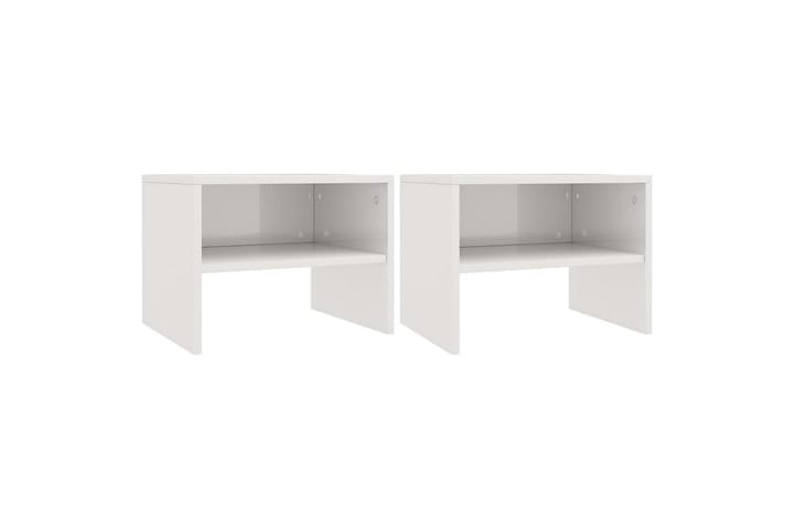 Yöpöydät 2kpl korkeakiilto valkoinen 40x30x30 cm lastulevy - Valkoinen - Yöpöytä