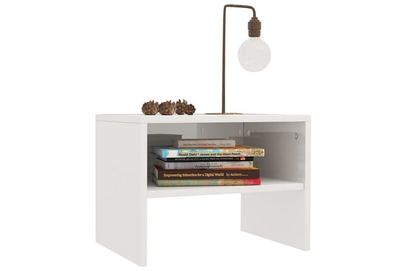 Yöpöydät 2kpl korkeakiilto valkoinen 40x30x30 cm lastulevy - Valkoinen - Huonekalut - Pöytä & ruokailuryhmä - Apupöytä & sivupöytä - Yöpöytä