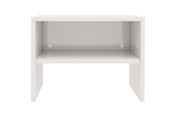 Yöpöydät 2kpl korkeakiilto valkoinen 40x30x30 cm lastulevy - Valkoinen - Yöpöytä
