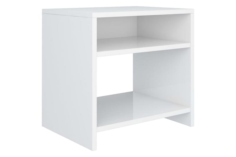 Yöpöydät 2kpl korkeakiilto valkoinen 40x30x40 cm lastulevy - Valkoinen - Huonekalut - Pöytä & ruokailuryhmä - Apupöytä & sivupöytä - Yöpöytä
