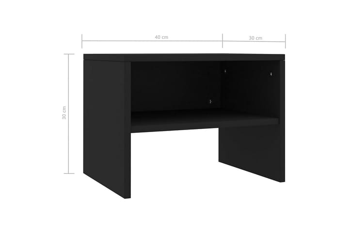 Yöpöydät 2kpl musta 40x30x30 cm lastulevy - Musta - Yöpöytä