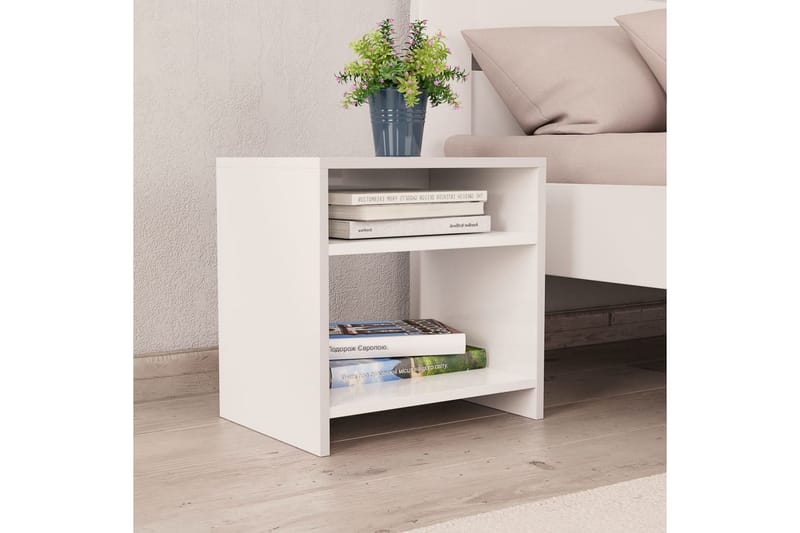 Yöpöydät 2kpl valkoinen 40x30x40 cm lastulevy - Valkoinen - Huonekalut - Pöytä & ruokailuryhmä - Apupöytä & sivupöytä - Yöpöytä