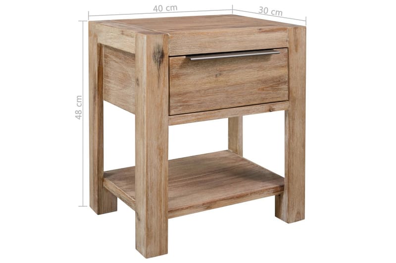 Yöpöydät laatikoilla 2 kpl 40x30x48 cm täysi akaasiapuu - Ruskea - Huonekalut - Pöytä & ruokailuryhmä - Apupöytä & sivupöytä - Yöpöytä