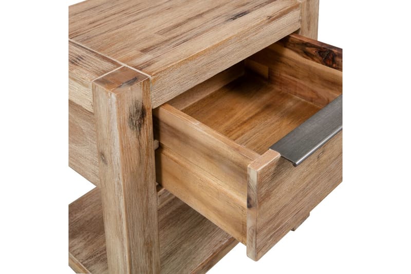 Yöpöydät laatikoilla 2 kpl 40x30x48 cm täysi akaasiapuu - Ruskea - Huonekalut - Pöytä & ruokailuryhmä - Apupöytä & sivupöytä - Yöpöytä