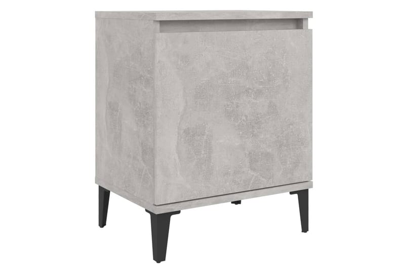 Yöpöydät metallijaloilla 2 kpl betoninharmaa 40x30x50 cm - Harmaa - Huonekalut - Pöytä & ruokailuryhmä - Apupöytä & sivupöytä - Yöpöytä
