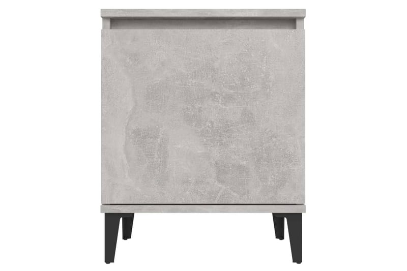 Yöpöydät metallijaloilla 2 kpl betoninharmaa 40x30x50 cm - Harmaa - Huonekalut - Pöytä & ruokailuryhmä - Apupöytä & sivupöytä - Yöpöytä