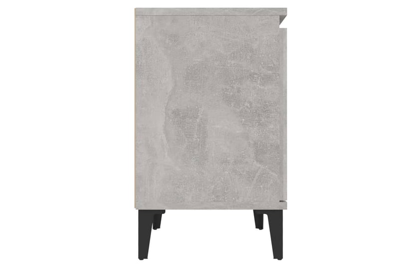 Yöpöydät metallijaloilla 2 kpl betoninharmaa 40x30x50 cm - Harmaa - Huonekalut - Pöytä & ruokailuryhmä - Apupöytä & sivupöytä - Yöpöytä